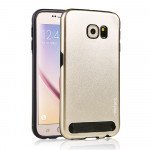 Wholesale Samsung Galaxy S6 Edge Aluminum Armor Hybrid Case (Champagne Gold)